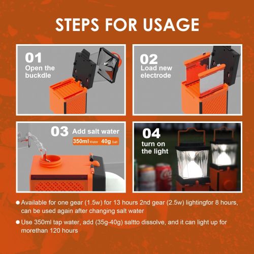 Salt Water Powered Camping and Fishing Multi-devices Chargeable Light