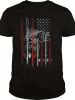 Retro Style Fishing Rod And Innovative American Flag Pattern Round Neck And Short Sleeved T-shirt